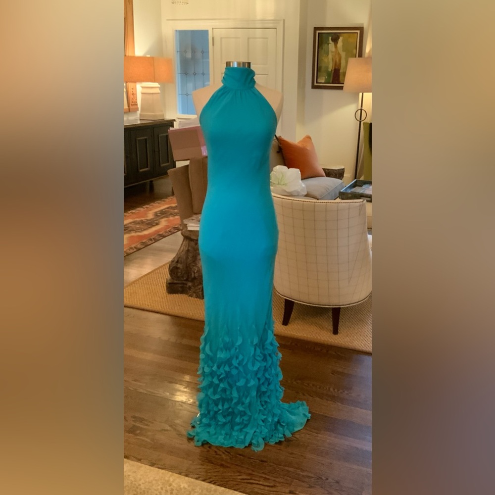 Chic Sleeveless Turquoise Maxi Dress
